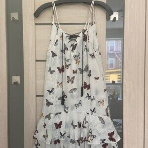 The Kooples Silk Butterfly Mini Dress